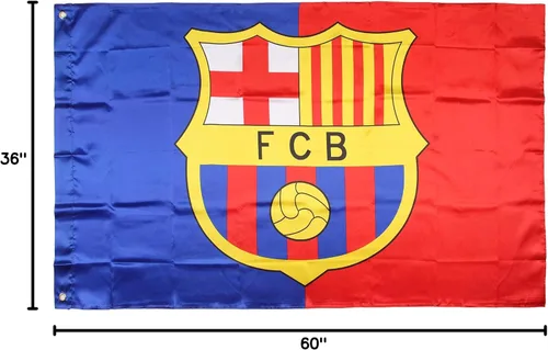 Vista 5 de GLUUGES Bandera de Club de Fútbol 3×5 Pancarta de Equipo de Fútbol para Uso de Fanáticos del FC en Interiores o Exteriores