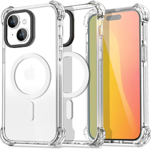 Vista 23 de AICase Funda Rebote Rosa Neón Brillante Compatible con iPhone 15, Transparente a Prueba de Impactos Resistente a Golpes Linda Femenina Adolescente
