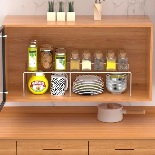 Vista 3 de iPEGTOP Organizador de armario de cocina expandible, 2 piezas ajustables para congelador, estante de alambre de almacenamiento de alambre a prueba