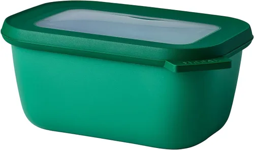 Vista 32 de Mepal Cirqula - Recipiente circular rectangular para almacenar y servir alimentos de 67.6 fl oz / 68 onzas con tapas transparentes, perfecto