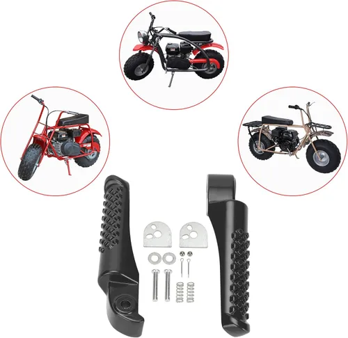 Vista 6 de GREHUA Juego de soportes de reposapiés compatibles con Mini Bike para Coleman Powersports BT200X CT200U CT200U-EX CT100U Trail 200 CC100X 212cc