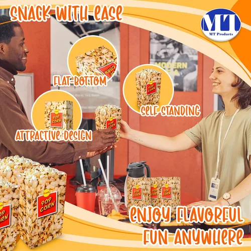 Vista 3 de MT Products Bolsas pequeñas para palomitas de maíz de 1.5 onzas, soportes para palomitas de maíz para fiestas, paquete de 50