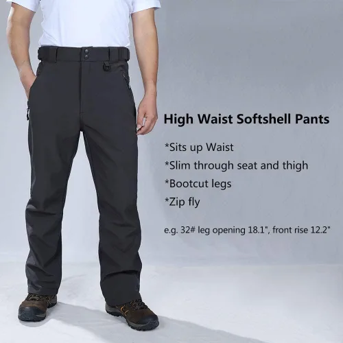 Vista 5 de Outdoor Ventures Lite - Pantalones deportivos impermeables y resistentes al viento para hombre con forro polar para senderismo esquí nieve cintura
