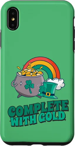 Vista 11 de iPhone 16 completo con oro - Funda con diseño de arcoíris y fortuna