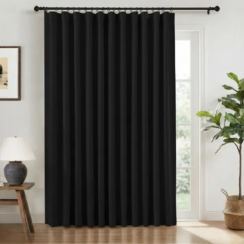 Vista 56 de INOVADAY Cortinas 100% opacas para dormitorio, cortinas opacas de color rosa bebé de 90 pulgadas de largo, cortinas opacas de lino con anillos