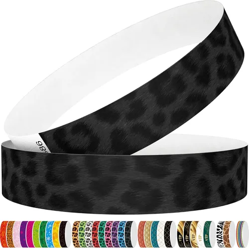 Vista 14 de Tyvek - Pulseras para eventos, diseño creativo de color, pulseras de papel de 3/4 pulgadas, paquete de 250 unidades para fiestas, agrupaciones, Negro