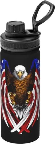 Vista 16 de American Spain Flag Insulated Stainless Steel Kettle Print Funny Water Bottle Insulated Ideal for Sports and Travel