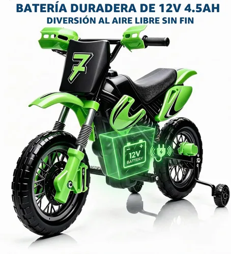 Vista 4 de Bicicleta eléctrica de la suciedad de los niños,Motocicleta de batería de Verde