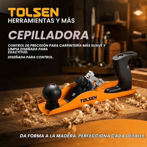 Vista 2 de TOLSEN Cepilladora de madera de banco de mano con cuchilla para trabajar la madera lisa afeitadora