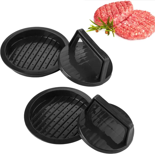 Vista 8 de Prensa para Hamburguesas, Prensa de Hamburguesa Redonda Antiadherente, Accesorios para Hamburguesas Rellenas, Prensa para Hamburguesas Aplastadas