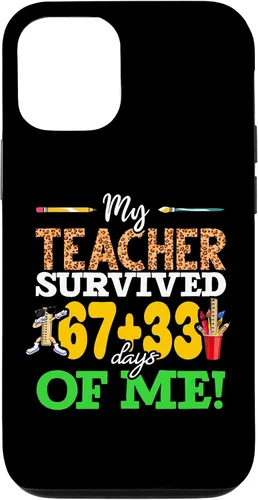 Vista 28 de My Teacher Survived 67+33 Days of Me Dab 100 Days of School Case for iPhone 17