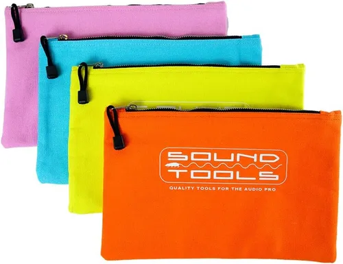 Vista 6 de Paquete de 4 bolsas de lona resistentes para herramientas (morado, verde, amarillo, blanco)