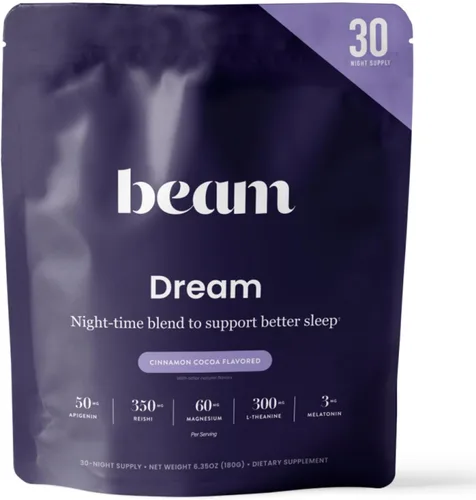 Vista 12 de Beam Dream Polvo para Dormir, L-Teanina, Apigenina, Reishi y Magnesio, Ayuda Natural para Dormir Certificada por Terceros & Suplemento