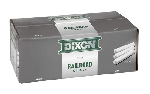 Vista 5 de Dixon - 464-88819 Tiza de crayón de ferrocarril industrial, revestimiento a mano limpia, varillas cónicas de 4 x 1 pulgada, blanco, paquete de 72