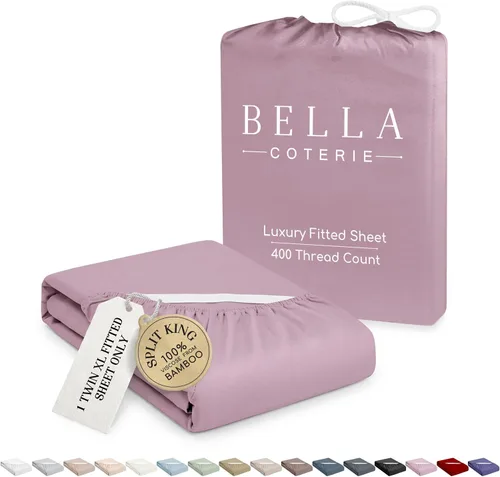 Vista 54 de Bella Coterie - Sábana bajera ajustable de viscosa de bambú de lujo, tamaño individual, 100% cultivada orgánicamente, ultrasuave, refrescante