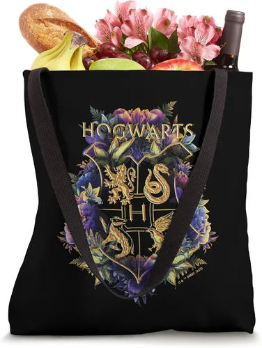 Vista 4 de Harry Potter Hogwarts Floral Shield Crest - Bolsa de mano con logotipo