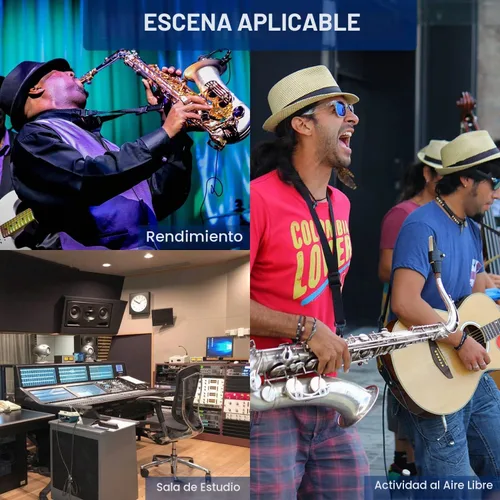 Vista 8 de SGPRO Micrófono inalámbrico para saxofón, micrófono profesional con clip de cuello de cisne con ecualizador y eco preestablecidos, transmisión
