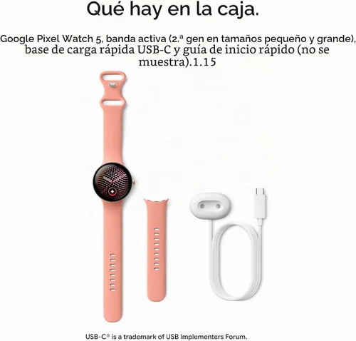 Vista 9 de Google Pixel Watch 5 (1.614 in) - Reloj inteligente Android - Canyon - LTE