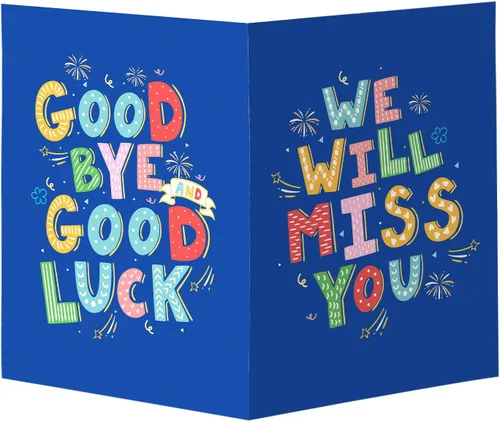 Vista 11 de NQEUEPN Tarjeta de felicitación grande de despedida, 11 x 17.3 pulgadas, tarjeta de buena suerte, tarjeta de regalo de despedida grande con sobre