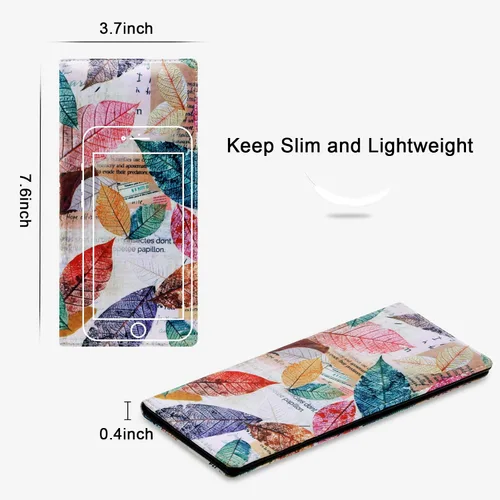 Vista 139 de HUA ANGEL Billetera ultra delgada para mujer, con bloqueo RFID, tarjetero de crédito, plegable, largo, hebilla magnética, billete para mujer, Owl