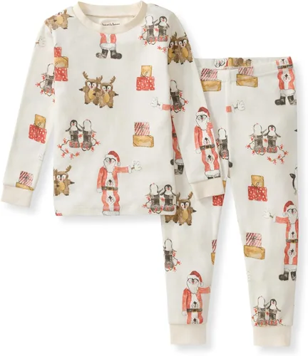 Vista 31 de Burt's Bees Baby Pijama de algodón orgánico para niños, conjunto de pijama Paquete de 1 temporada de Apple