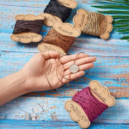 Vista 7 de Craftdady - Hilo encerado, Algodón, 5 colores, 155 yardas, 1mm
