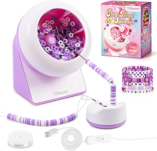 Vista 7 de Tilhumt Spinner de Cuentas para Hacer Joyas, Spinner de Cuentas de Arcilla para Fabricante de Collares, Máquina Eléctrica Spinner de Cuentas