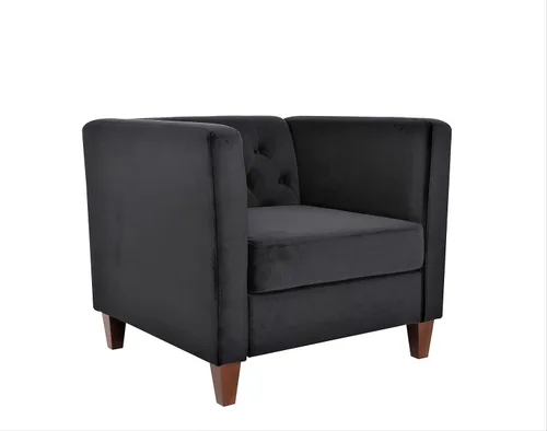 Vista 32 de Container Furniture Direct Muebles clásicos con capitoné y modernos para sala de estar, sofá universitario con relleno, cómodo sofá biplaza de Gris
