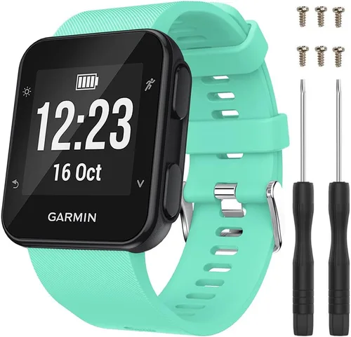 Vista 8 de Correa para Garmin Forerunner 35, correa de repuesto de silicona suave para reloj inteligente Garmin Forerunner 35/Forerunner 30, se ajusta a