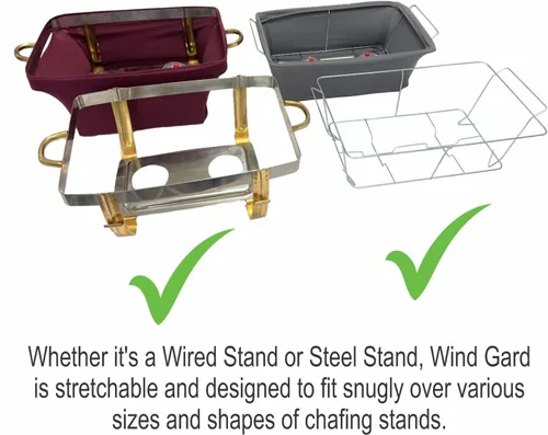Vista 6 de The Original Patented' - Protector contra el viento para bufés, catering, cubierta para calentador de alimentos, poliéster ignífugo, lavable, Negro
