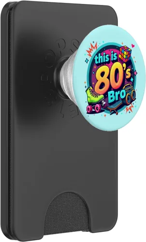 Vista 8 de Retro 80s Bro Roller boombox Cassette Eighties Costume Party PopSockets Adhesive PopGrip