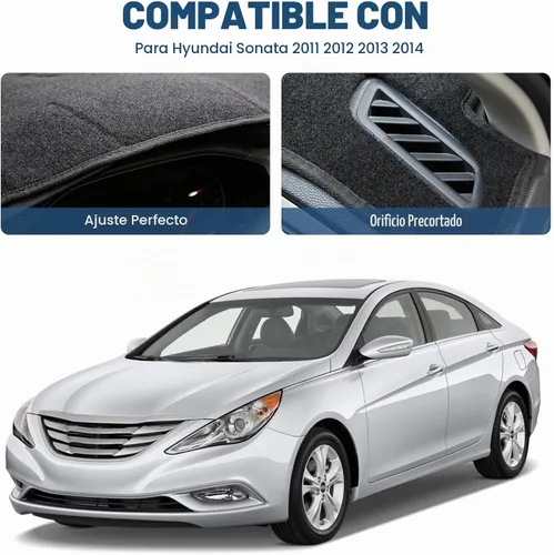 Vista 4 de Tapete para cubierta de salpicadero compatible con Hyundai Sonata 2011, 2012, 2013, 2014