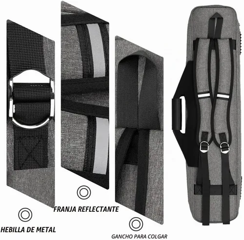 Vista 5 de Pool Cue Case 4x4 with Backpack Straps Carrying Case for 4 Pool Cues 4X4 Oxford Negro