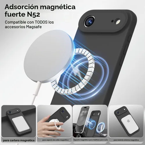 Vista 2 de LOVE 3000 Diseñada para Funda iPhone Air, Silicona Premium [Compatible con Magsafe][Forro de Microfibra Suave Anti-Rayones] Funda Protectora