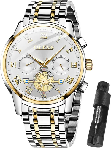 Vista 11 de OLEVS Reloj multifunción para hombre, cronógrafo luminoso impermeable con Negro/Negro