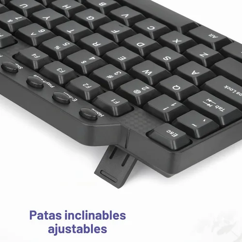 Vista 4 de Rii RK203 - Juego combinado de teclado y teclado básico con cable USB de tamaño ultra completo con teclado con teclado numérico para computadora