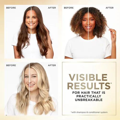 Vista 5 de Pantene Infinite Lengths Acondicionador con biotina + colágeno, fortalece el cabello quebradizo, hasta un 90% menos de roturas, milagro en 1 minuto