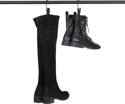 Vista 4 de BEWISHOME 30 ganchos para botas para armario, ganchos de lavandería con clips, clip de sujeción para colgar botas, alfileres de ropa, ganchos