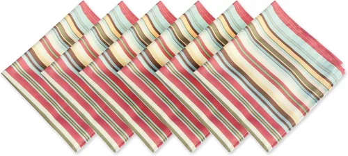 Vista 14 de DII - Colección de mesa de verano con rayas para exterior, uso múltiple, lavable a máquina, juego de manteles reversibles, 13x19, casa de playa