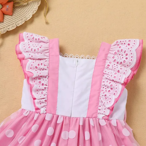 Vista 6 de Vestido tutú de verano para niña, sin mangas, a cuadros, vestido de fiesta de cumpleaños, vestido de fiesta con lazo de flores y diadema