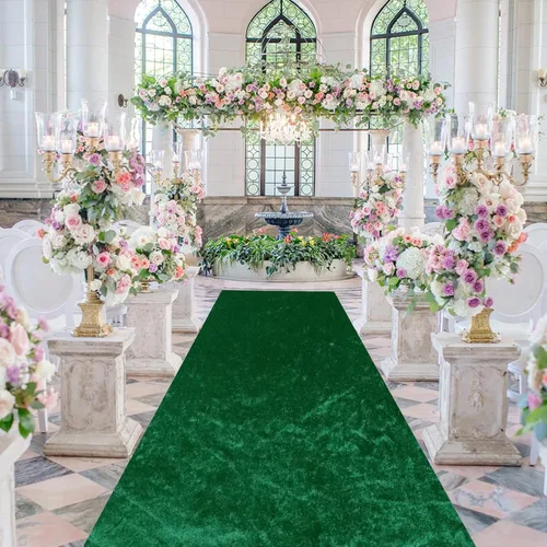 Vista 26 de FUHSY Camino de pasillo negro de 15 x 2 pies para boda, para exteriores, interiores, iglesia, pasillo, alfombra para fiesta, corredores negros