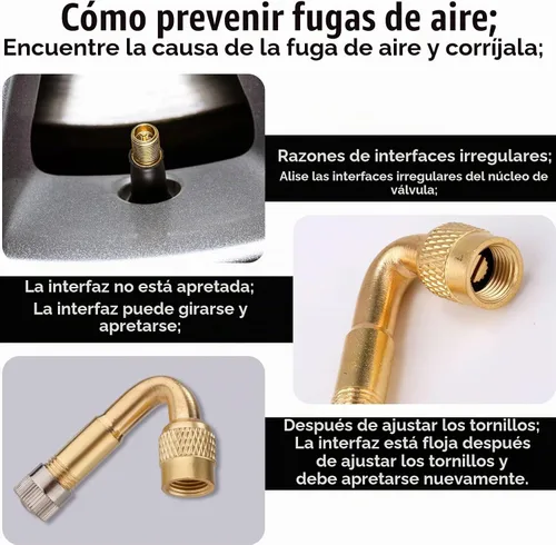 Vista 5 de Gosknor 2 piezas Extensión de Vástago de Válvula de Neumático, Adaptador de Extensión de Válvula de Inflado de Neumático de 45 Grados, Extensión