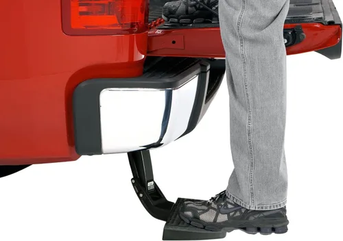 Vista 2 de AMP Research 75306-01A BedStep - Acceso al parachoques trasero negro no compatible con doble escape