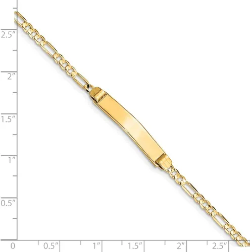 Vista 3 de Pulsera Figaro ID de 14 quilates de 0.701in estilo FG80ID-7, Metal, no conocido