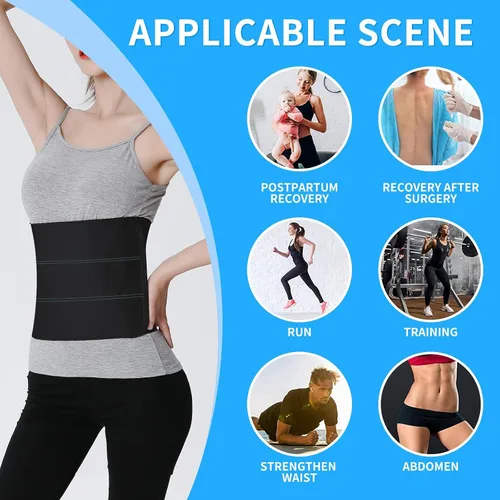 Vista 5 de S Faja abdominal poscirugía – Banda elástica para la cintura para apoyo estomacal y compresión, bariátrica, abdominoplastia Faja abdominal