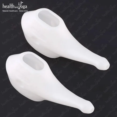 Vista 7 de SoulGenie HealthAndYoga QwikFlo Kit de enjuague sinusal ligero Neti Pot - Olla Neti compacta para niños y adultos - Olla de lavado de nariz apta