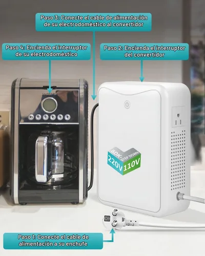 Vista 5 de Convertidores de voltaje 220v a 110v transformador reductor 3000w, sin ruido, traje para freidora de aire, cafetera, para electrodomésticos