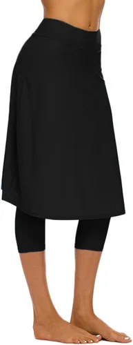 Vista 2 de Akaeys Modesta falda de natación extra larga para mujer con leggings Capris Active Skirted Swimwear