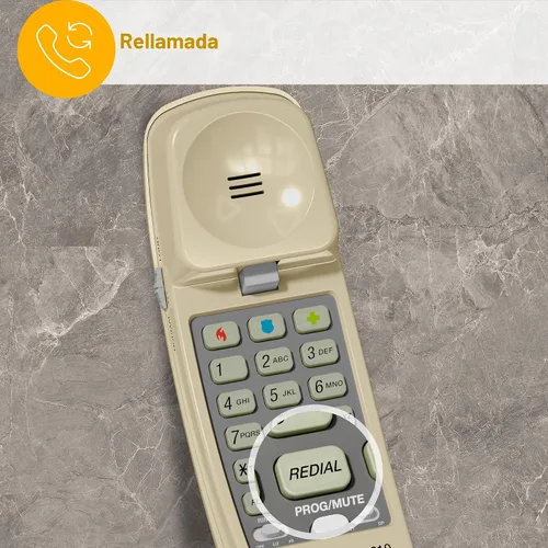 Vista 9 de AT&T Trimline 210 Teléfono fijo para casa, no requiere alimentación de CA, montaje en pared mejorado, teclado de botones grandes iluminado, 13