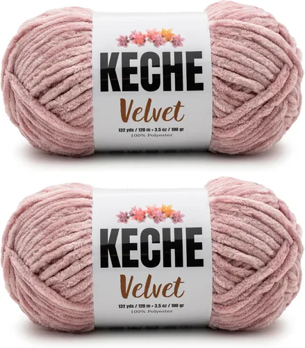 Vista 126 de Keche Hilo para ganchillo, hilo de terciopelo, chenilla suave, manta de bebé voluminosa amigurumi Yarn 3.53 oz (132 yardas) - Arona